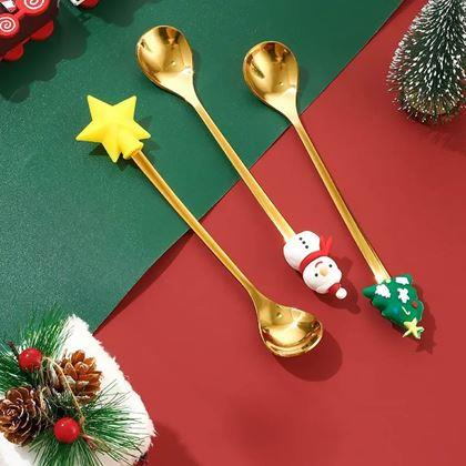 Obrazek z Zestaw świątecznych łyżeczek w ozdobnym pudełku 4 szt.