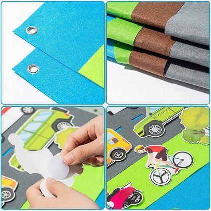 Obrazek z Filcowa tablica edukacyjna dla dzieci - środki transportu