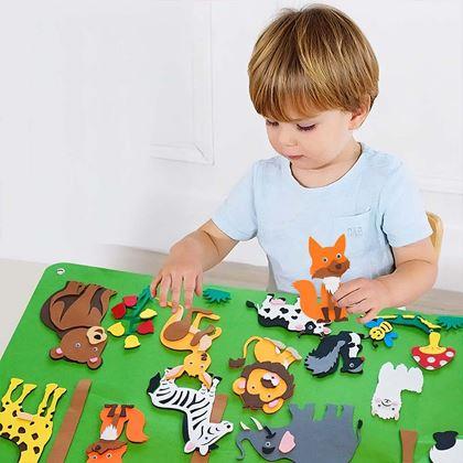 Obrazek z Filcowa tablica edukacyjna dla dzieci - zoo
