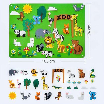 Obrazek z Filcowa tablica edukacyjna dla dzieci - zoo