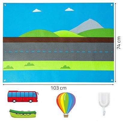 Obrazek z Filcowa tablica edukacyjna dla dzieci - środki transportu