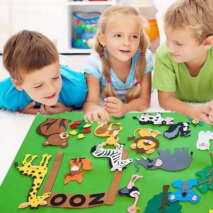 Obrazek z Filcowa tablica edukacyjna dla dzieci - zoo