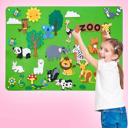 Obrazek z Filcowa tablica edukacyjna dla dzieci - zoo