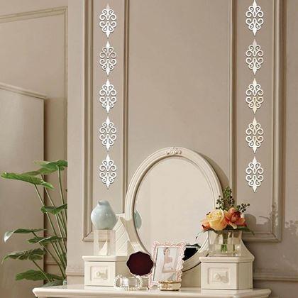 Obrazek z Lustrzane naklejki ornamenty 10 szt. -  srebrne