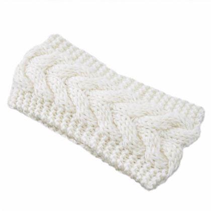 Obrazek z Pleciona opaska zimowa  -  biała