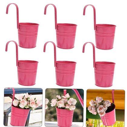 Obrazek z Wisząca doniczka na balkon - różowa