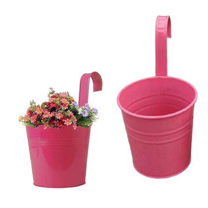 Obrazek z Wisząca doniczka na balkon - różowa