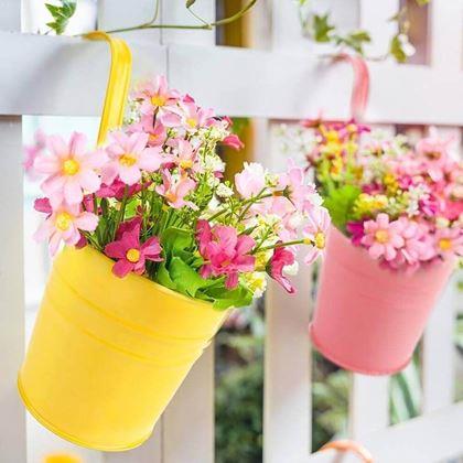 Obrazek z Wisząca doniczka na balkon -  żółta