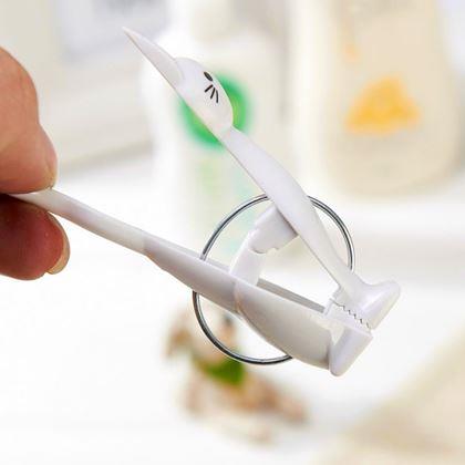 Obrazek z Klamerki na pranie Kot 4 szt.  -  białe