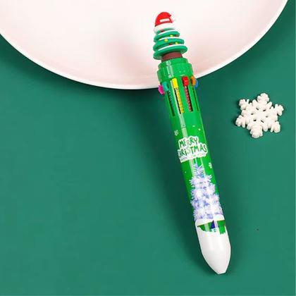 Obrazek z Wielokolorowy długopis świąteczny - choinka
