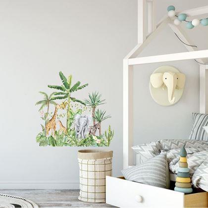 Obrazek z Dziecięce naklejki na ścianę – zwierzęta z dżungli