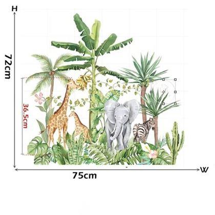 Obrazek z Dziecięce naklejki na ścianę – zwierzęta z dżungli