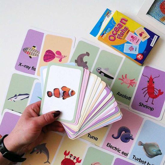 Obrazek z Zestaw 36 edukacyjnych fiszek w języku angielskim -  morskie zwierzątka