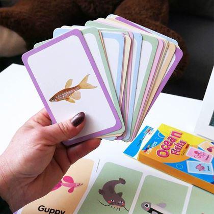 Obrazek z Zestaw 36 edukacyjnych fiszek w języku angielskim -  morskie zwierzątka