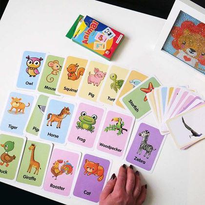 Obrazek z Zestaw 36 edukacyjnych fiszek w języku angielskim -  zwierzątka