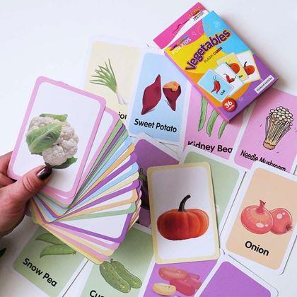 Obrazek z Zestaw 36 edukacyjnych fiszek w języku angielskim -  warzywa