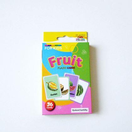 Obrazek z Zestaw 36 edukacyjnych fiszek w języku angielskim -  owoce