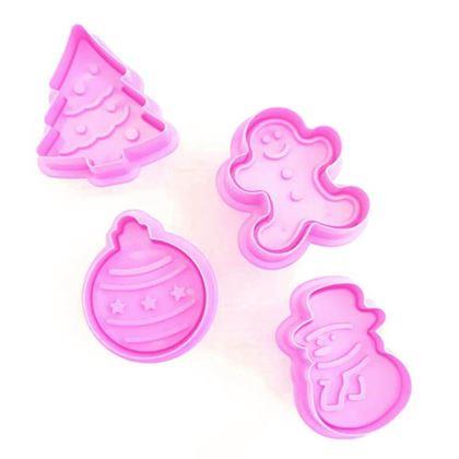 Obrazek z Świąteczne foremki do ciastek z pieczątką 4 szt