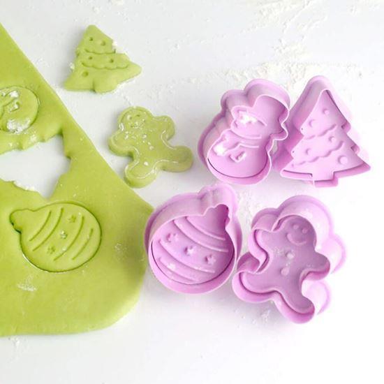 Obrazek z Świąteczne foremki do ciastek z pieczątką 4 szt