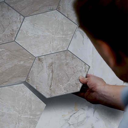 Obrazek z Tapeta heksagon 10 sztuk - szara mozaika