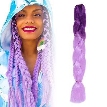 Obrazek z Włosy ombré clip-in - fioletowy