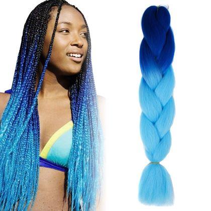 Obrazek z Włosy ombré clip-in - niebieski