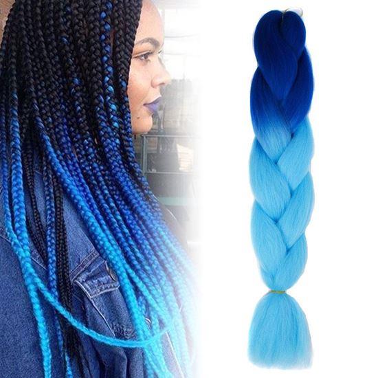 Obrazek z Włosy ombré clip-in - niebieski