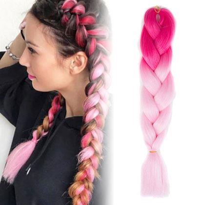 Obrazek z Włosy ombré clip-in - różowy