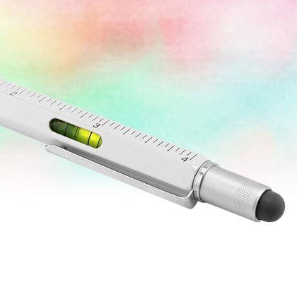 Obrazek z Wielofunkcyjny długopis 6w1: długopis, stylus, linijka, poziomica, 2x śrubokręt