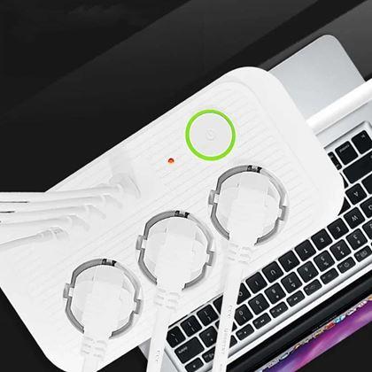Obrazek z Przedłużacz z 3 gniazdkami i portami USB