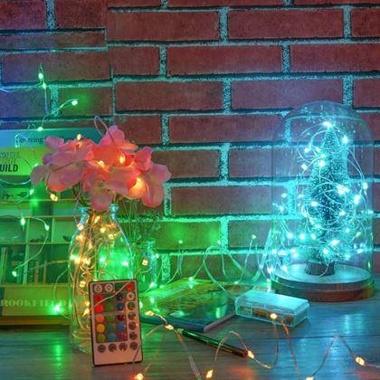 Obrazek z Łańcuch świetlny z pilotem, światło kolorowe/ciepłe/zimne, 5 m