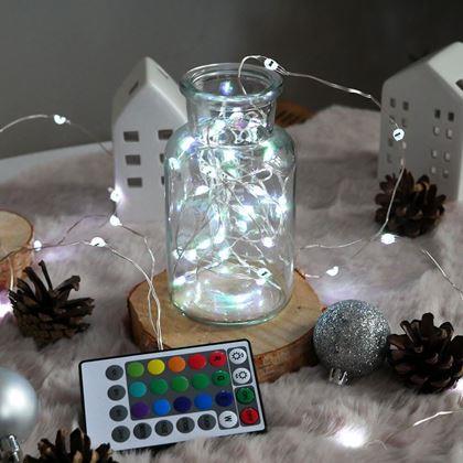 Obrazek z Łańcuch świetlny z pilotem, światło kolorowe/ciepłe/zimne, 5 m