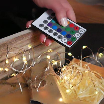 Obraz Łańcuch świetlny z pilotem, światło kolorowe/ciepłe/zimne, 5 m