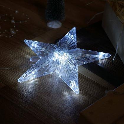 Obrazek z Świąteczna świecąca gwiazda na choinkę -  zimne światło