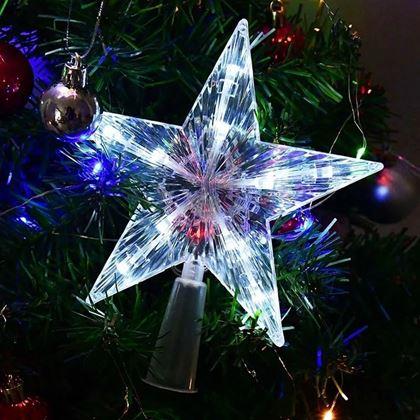 Obrazek z Świąteczna świecąca gwiazda na choinkę -  zimne światło
