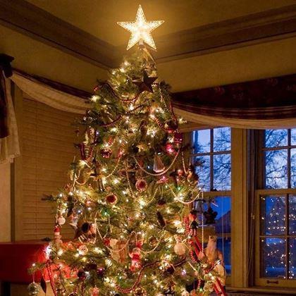 Obrazek z Świąteczna świecąca gwiazda na choinkę -  ciepłe światło