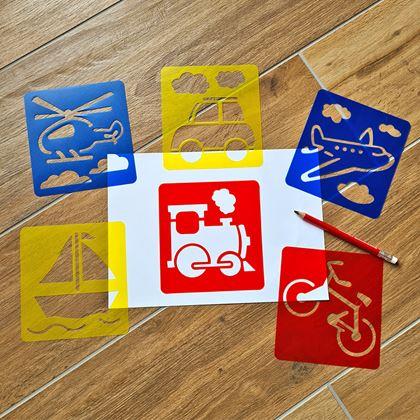 Obrazek z Szablony do malowania 6 szt - środki transportu