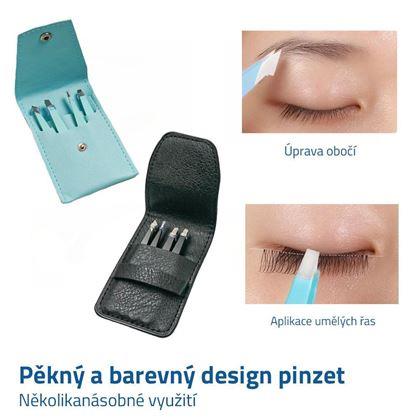 Obrazek z Zestaw pęset 4 szt. w etui - czarny
