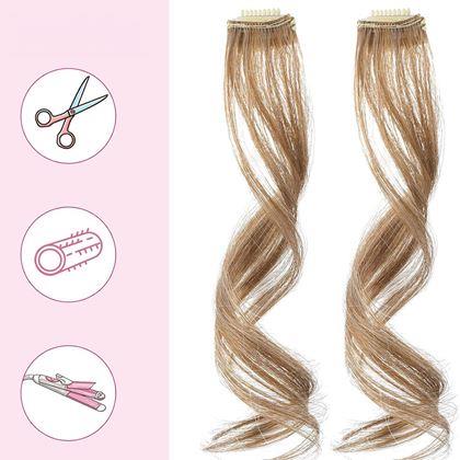 Obrazek z Dopinka na włosy z klipsem pasemka - ciemny blond