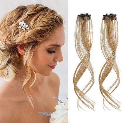 Obrazek z Dopinka na włosy z klipsem pasemka - ciemny blond