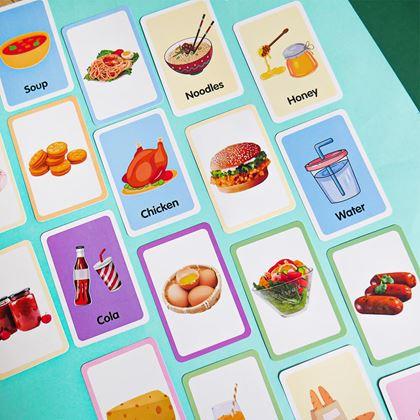 Obrazek z Zestaw 36 edukacyjnych fiszek w języku angielskim -  jedzenie i napoje