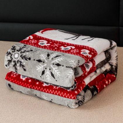 Obrazek z Świąteczny koc z mikrofibry leśne królestwo 150 x 200 cm