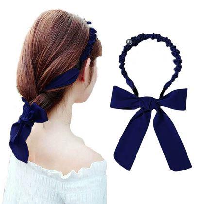 Obrazek z Opaska do włosów z wstążką  -   niebieska