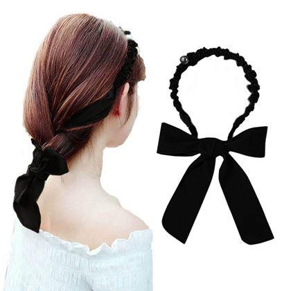 Obrazek z Opaska do włosów z wstążką  -  czarna