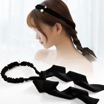 Obrazek z Opaska do włosów z wstążką  -  czarna