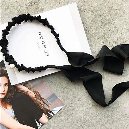 Obrazek z Opaska do włosów z wstążką  -  czarna