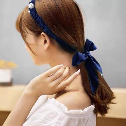 Obrazek z Opaska do włosów z wstążką  -   niebieska