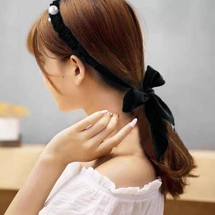 Obrazek z Opaska do włosów z wstążką  -  czarna