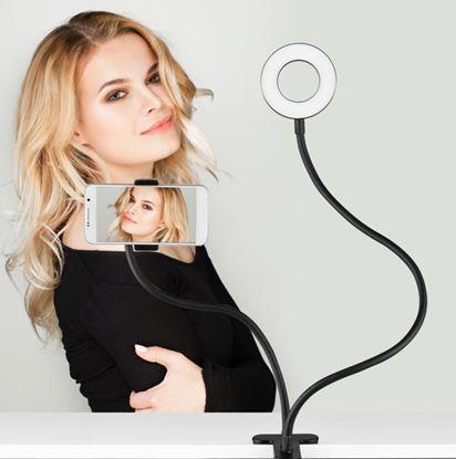 Obraz Selfie uchwyt na telefon z LED oświetleniem