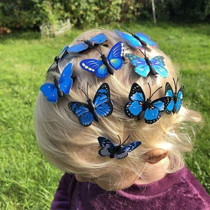 Obrazek z Spinki do włosów motyle 10 szt.  -  niebieskie